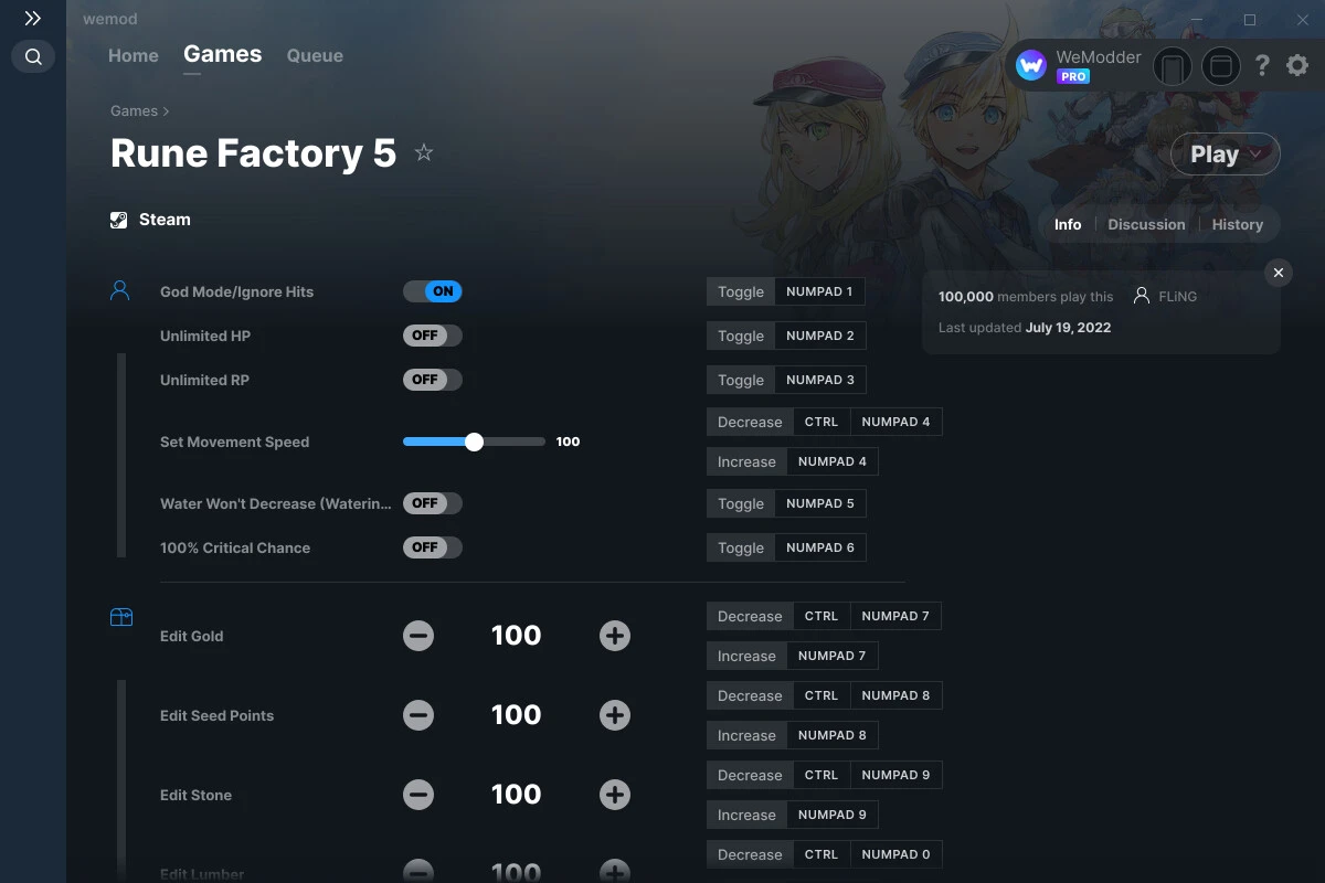 Rune Factory 5 "Трейнер +27" [UPD: 19.07.2022] {FLiNG / WeMod}