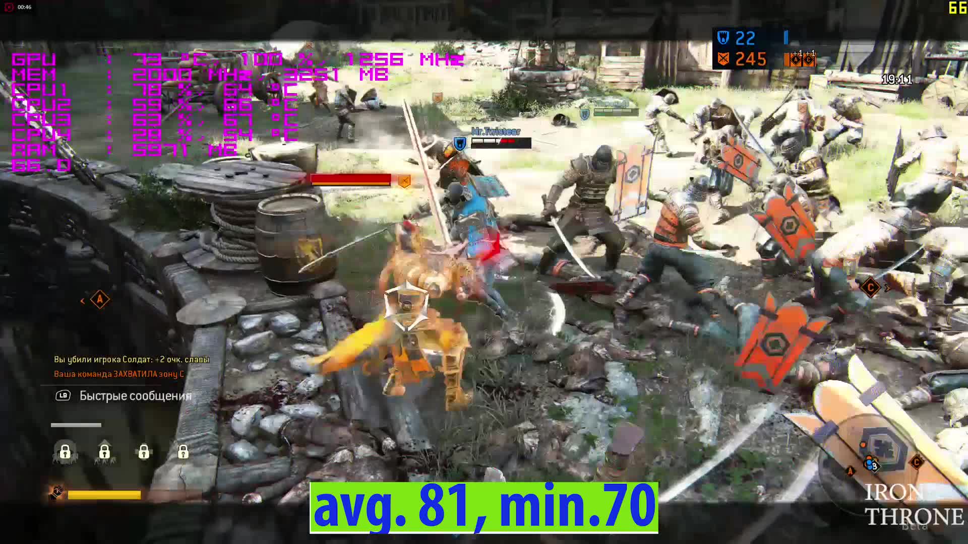 For Honor Тест RX 480 8G