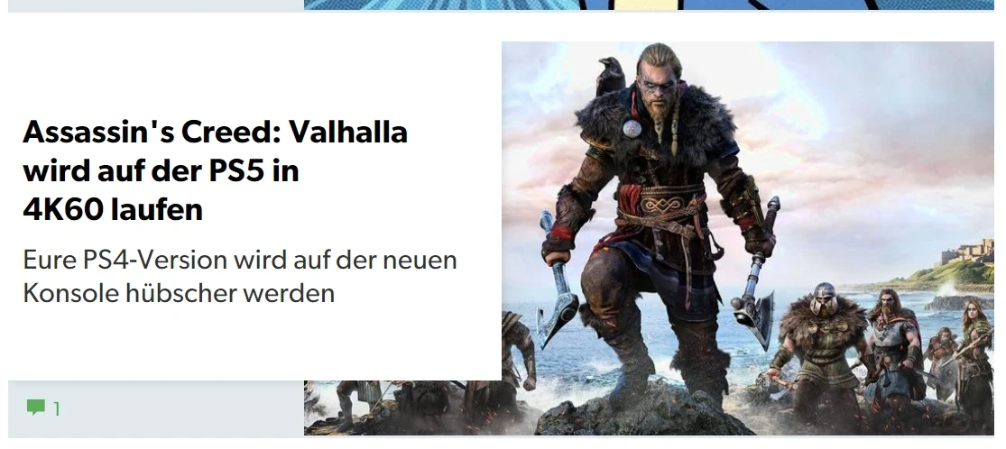 Eurogamer: Assassin's Creed Valhalla будет идти в 4K при 60 кадрах в секунду не только на Xbox Series X, но и на PS5