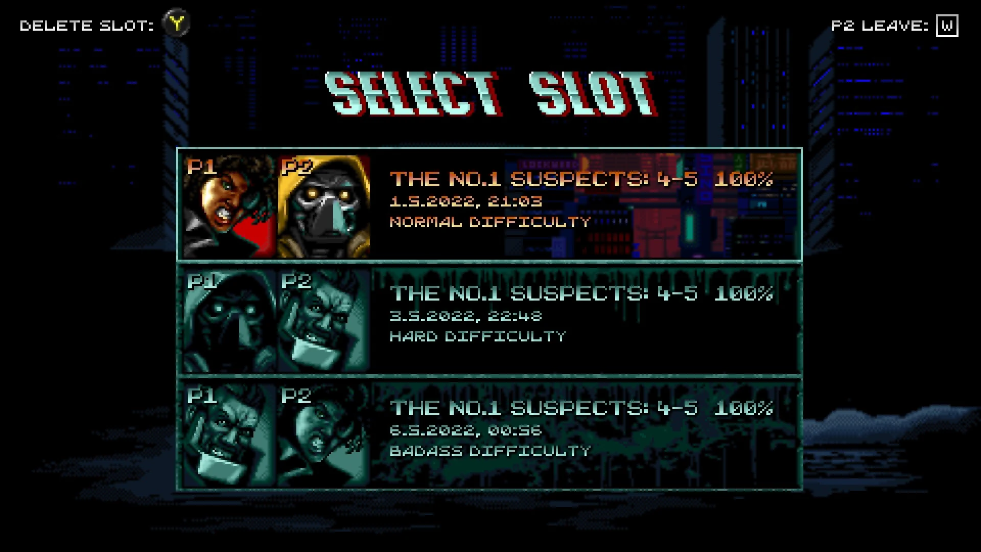 HUNTDOWN "Сохранение - Игра пройдена на 100% на всех сложностях"