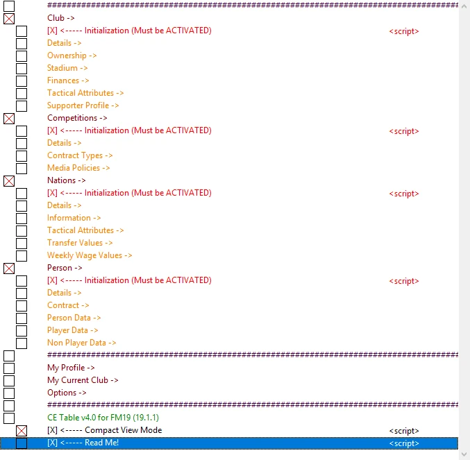 Football Manager 2019: Таблица для Cheat Engine v4.2 [UPD: 28.04.2019] {tdg6661}