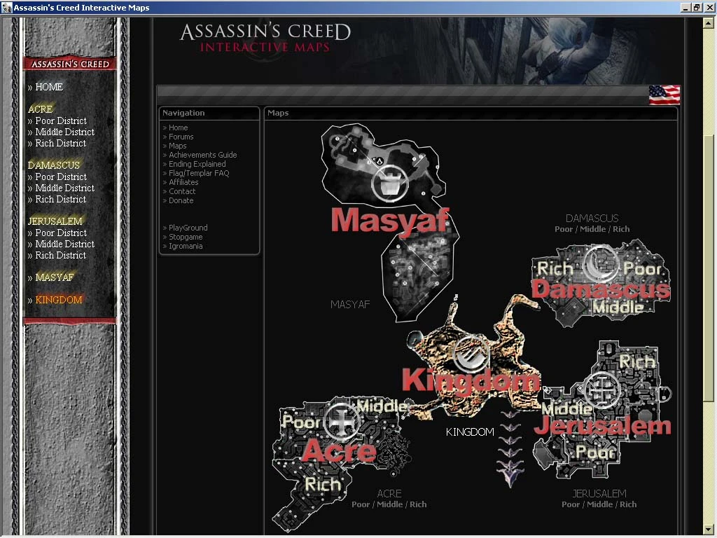 Assassin's Creed "Color Interactive Maps (интерактивная карта флагов, тамплиеров)"