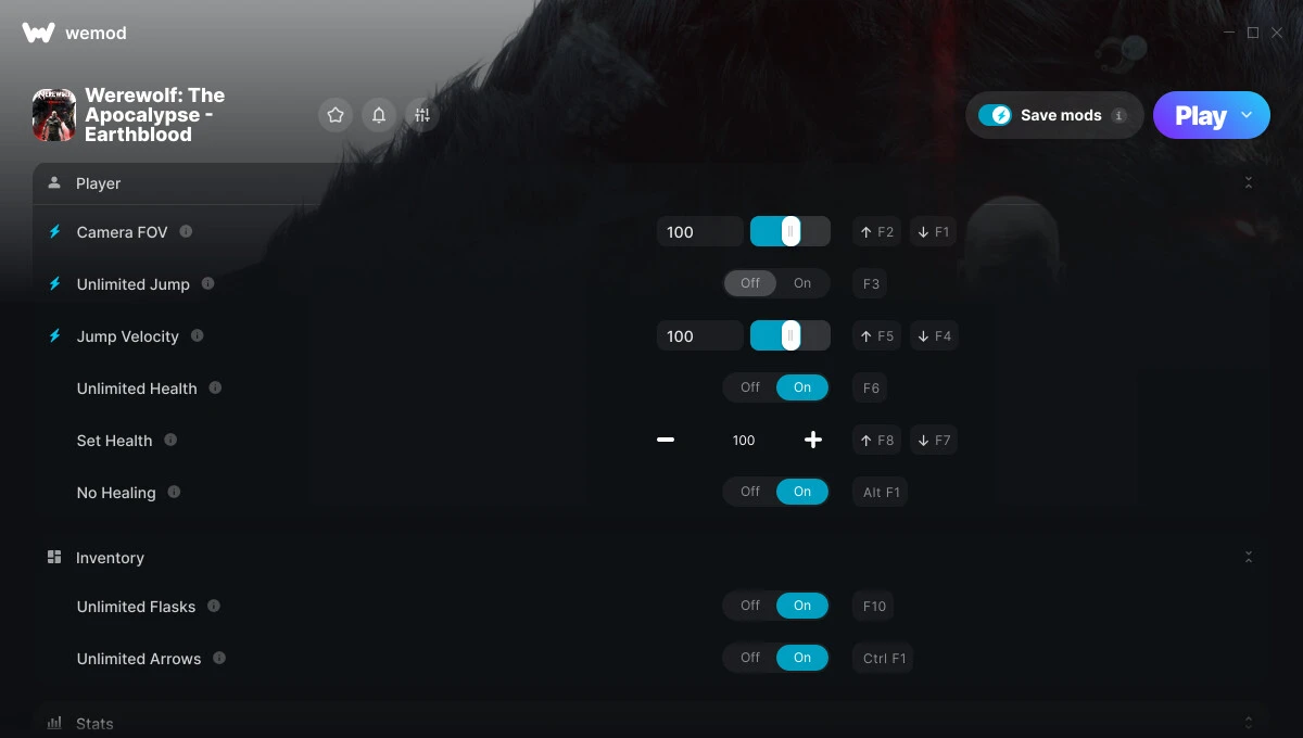 Werewolf: The Apocalypse - Earthblood "Трейнер +18 от WeMod: Здоровье, стрелы, опыт и пр"