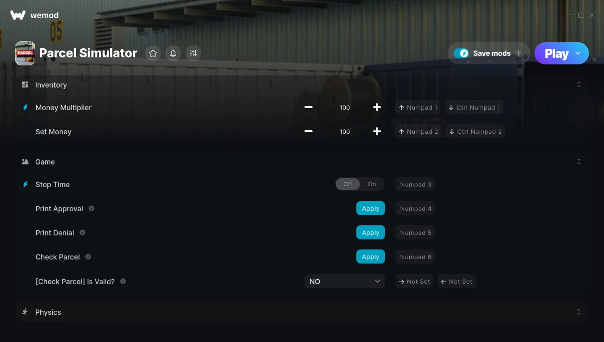 Parcel Simulator "Трейнер +10" [UPD: 02.07.2025] {GreenHouse / WeMod}