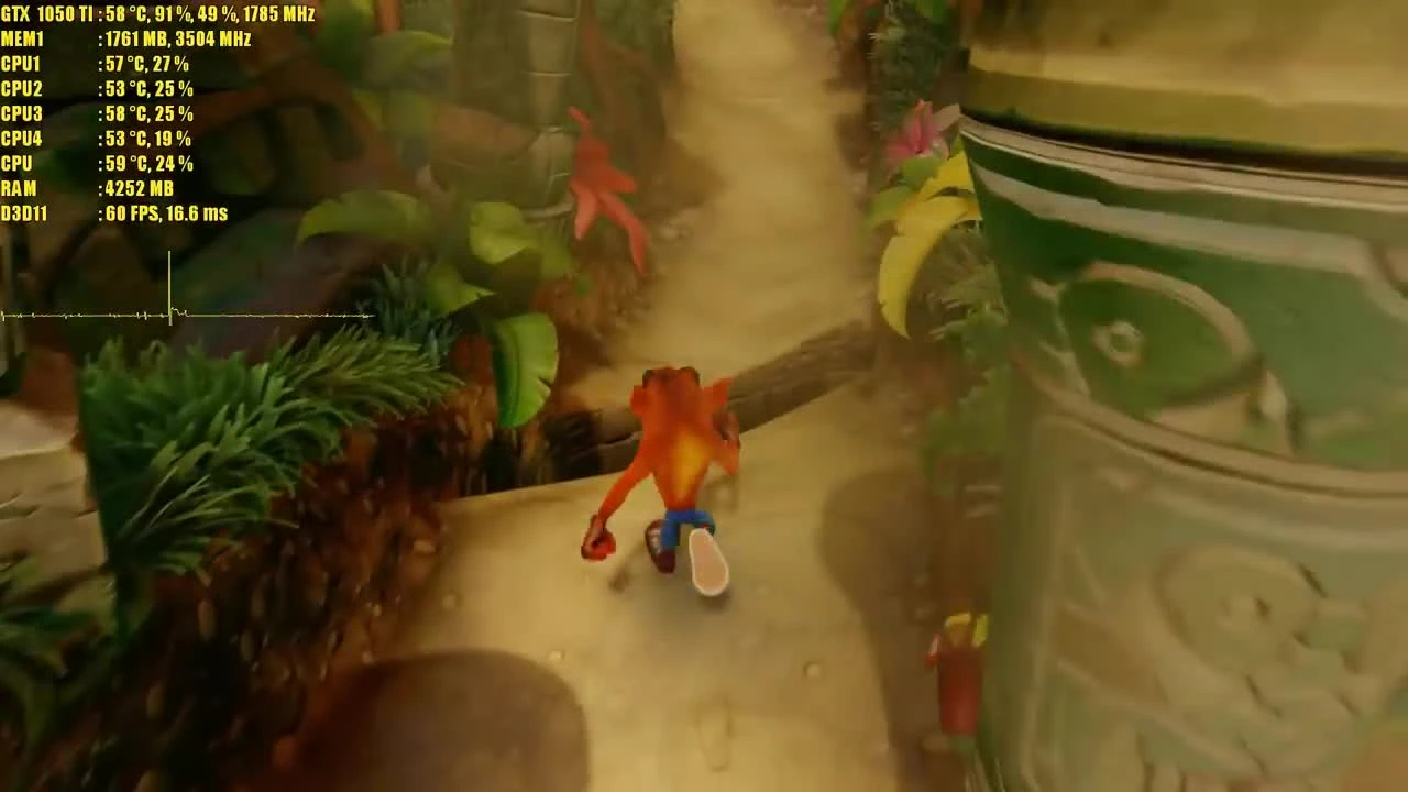 Crash Bandicoot N. Sane Trilogy - GTX 1050TI 4GB - Ultra Settings - 1080p