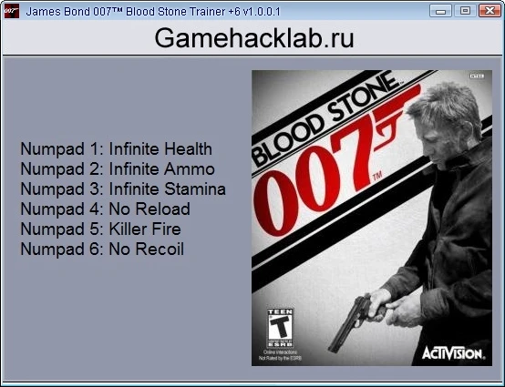 James Bond 007 - Blood Stone: Трейнер/Trainer (+6) [1.0.0.1] {24K}