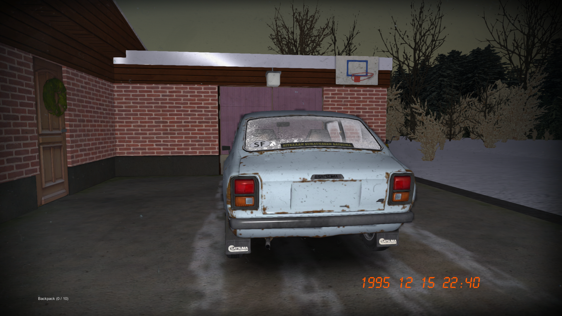 My Summer Car "Сохранение - стоковая сатсума без номеров, карбюратор настроен, ключей от другого транспорта нет"
