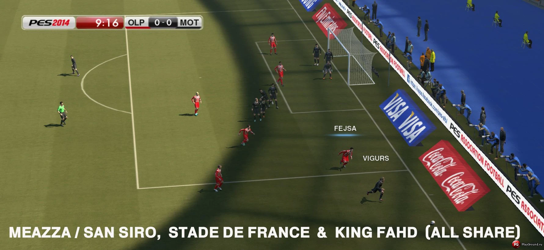 PES 2014 "Рекламные щиты за воротами"