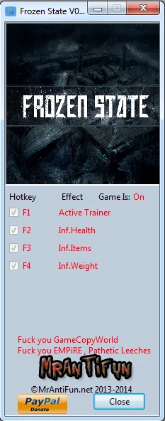 Frozen State: Трейнер/Trainer (+3) [0.068] {MrAntiFun}