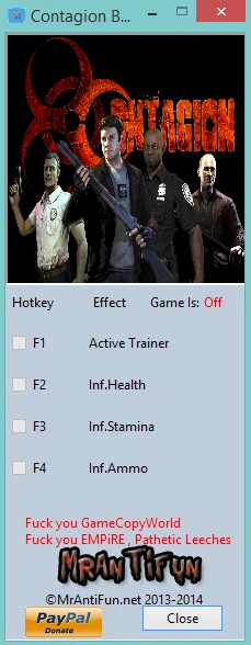 Contagion: Трейнер/Trainer (+3) [Build 1142015] {MrAntiFun}
