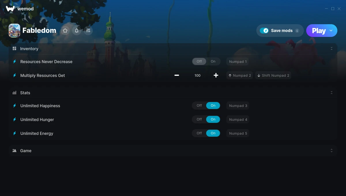 Fabledom "Трейнер +9" [UPD: 25.04.2025] {ColonelRVH / WeMod}