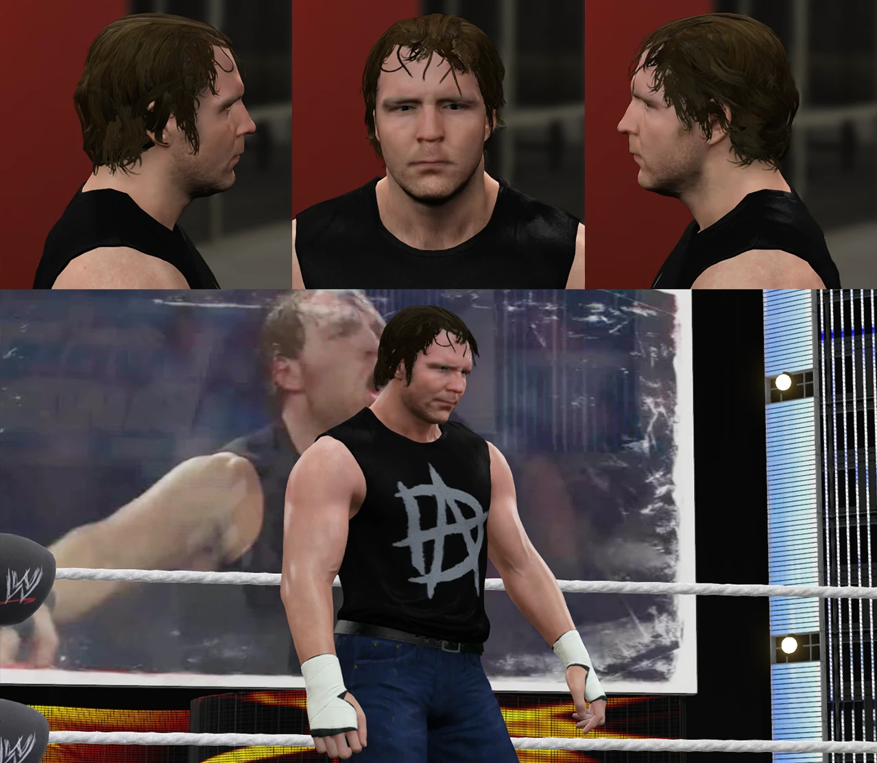 WWE 2K15 Mod "Dean Ambrose updated face"