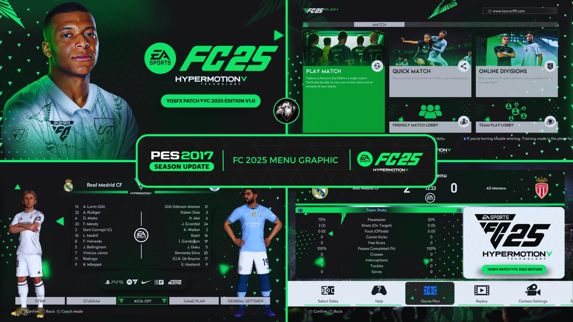 PES 2017 "YosfX Patch FC 2025 Edition Сезон 2024-2025" [1.0]