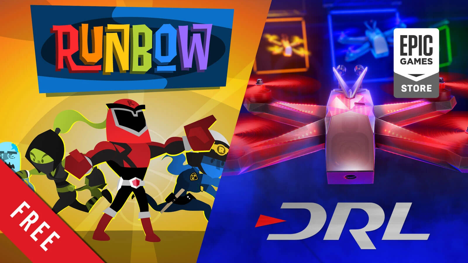 Симуляторы Drone Racing League и Runbow можно забрать бесплатно в Epic Games Store