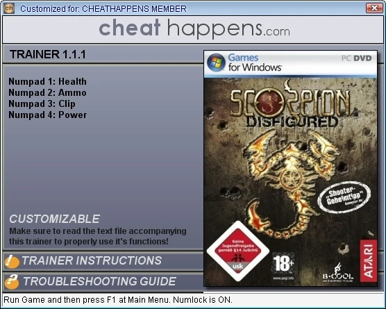 Scorpion - Disfigured: Трейнер (+4) [1.1.0.0] {CheatHappens}