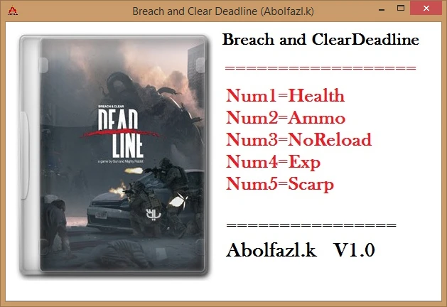 Breach & Clear: Deadline: Трейнер/Trainer (+5) [1.0: x64] {Abolfazl.k}