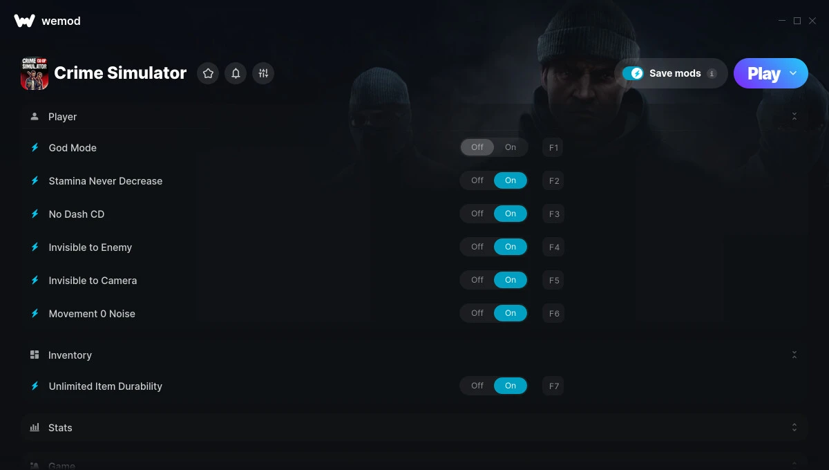 Crime Simulator "Трейнер +12" [UPD: 26.06.2025] {ColonelRVH / WeMod}