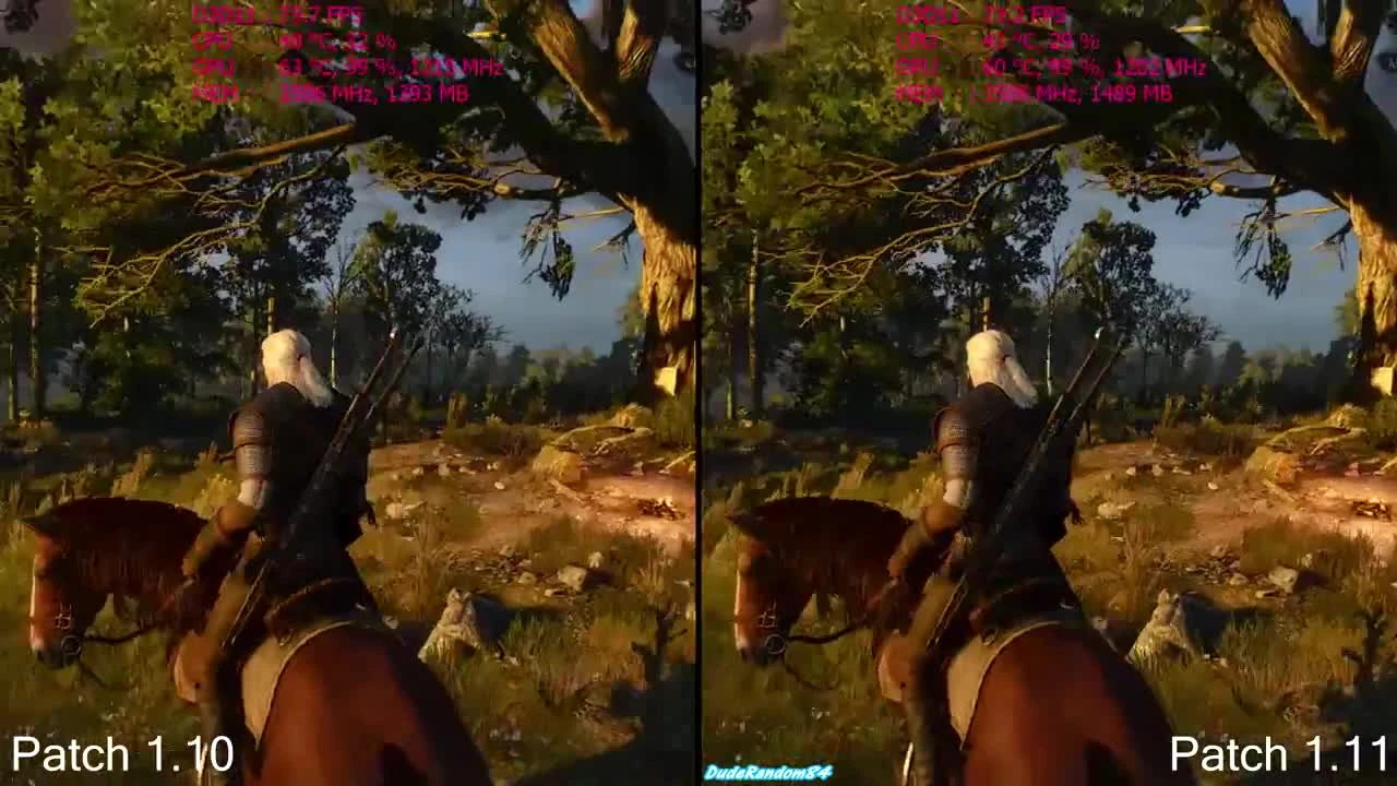 Тест FPS в The Witcher 3 "Патч 1.11 vs 1.10 (GTX 980 TI)"