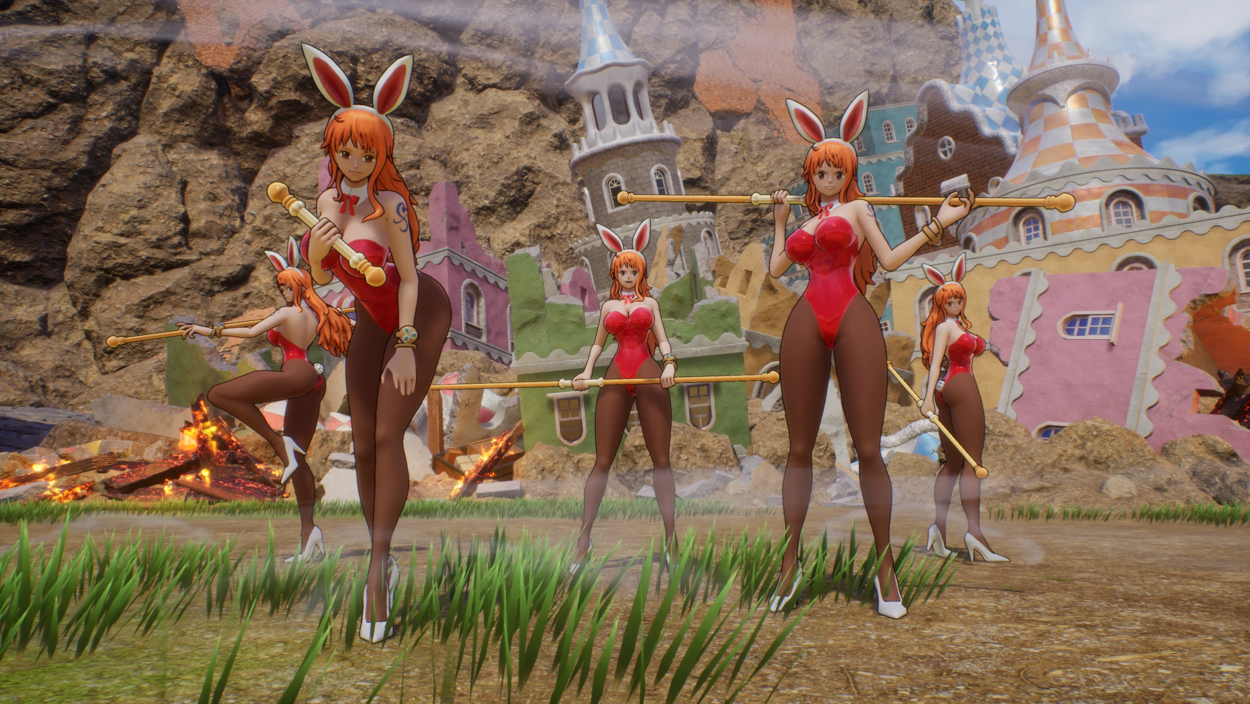 One Piece Odyssey "Нами в костюме кролика. Есть поддержка физики груди"