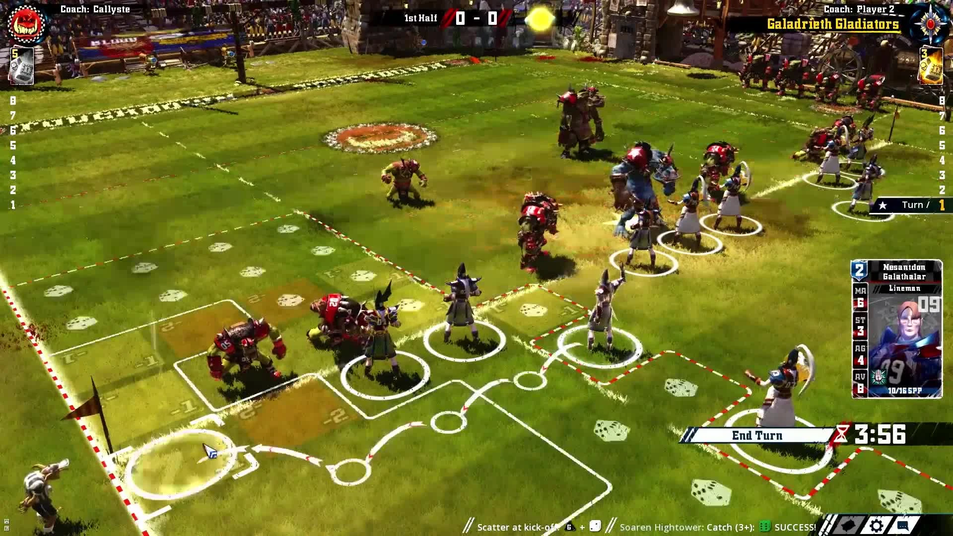Blood Bowl 2 "Геймплейное видео: высшие эльфы против зеленокожих"