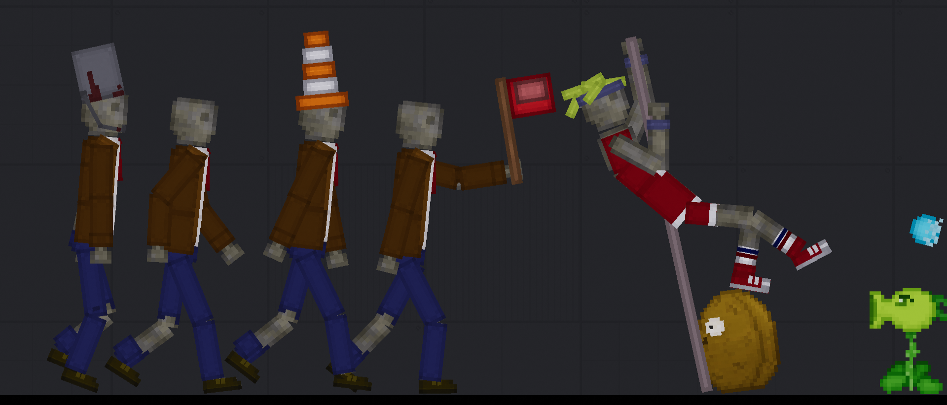 People Playground "Все зомби с локации "День" из PvZ"