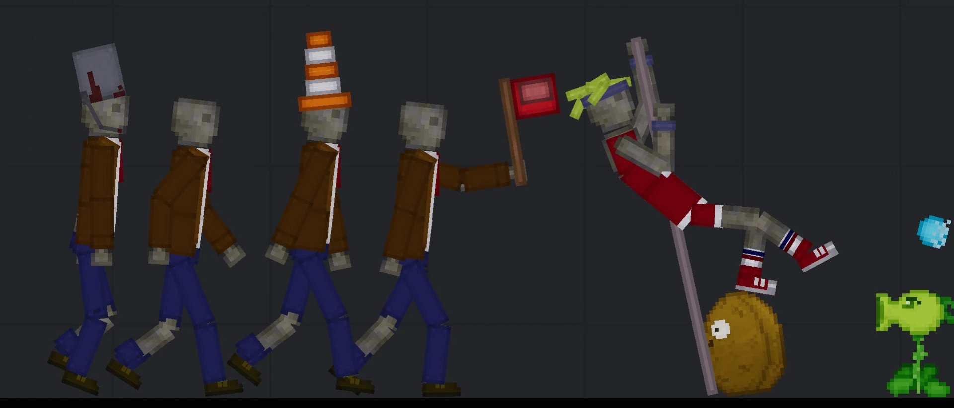 People Playground "Все зомби с локации "День" из PvZ"