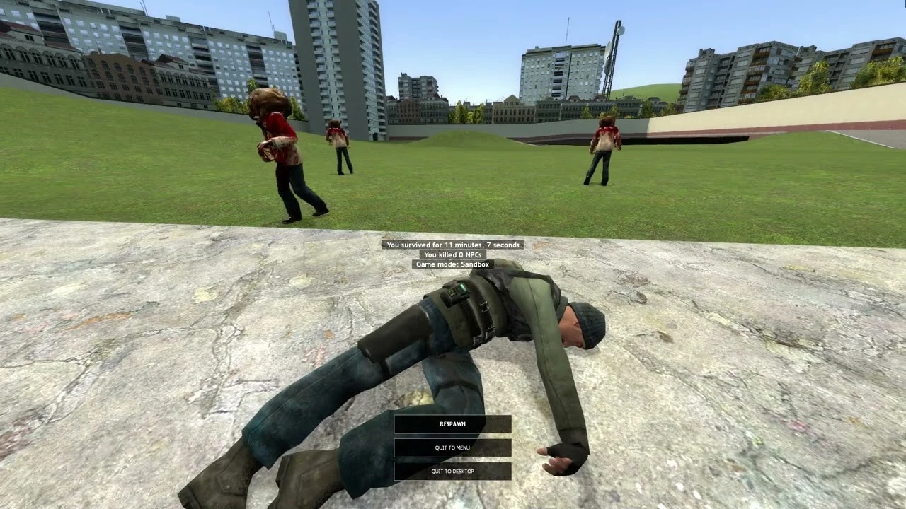 Garry's mod "Экран Смерти с Project Zomboid"