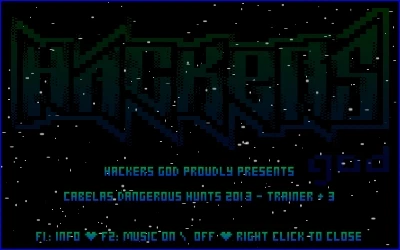 Cabela's Dangerous Hunts 2013: Трейнер/Trainer (+3) [1.0] {Hacker's God}