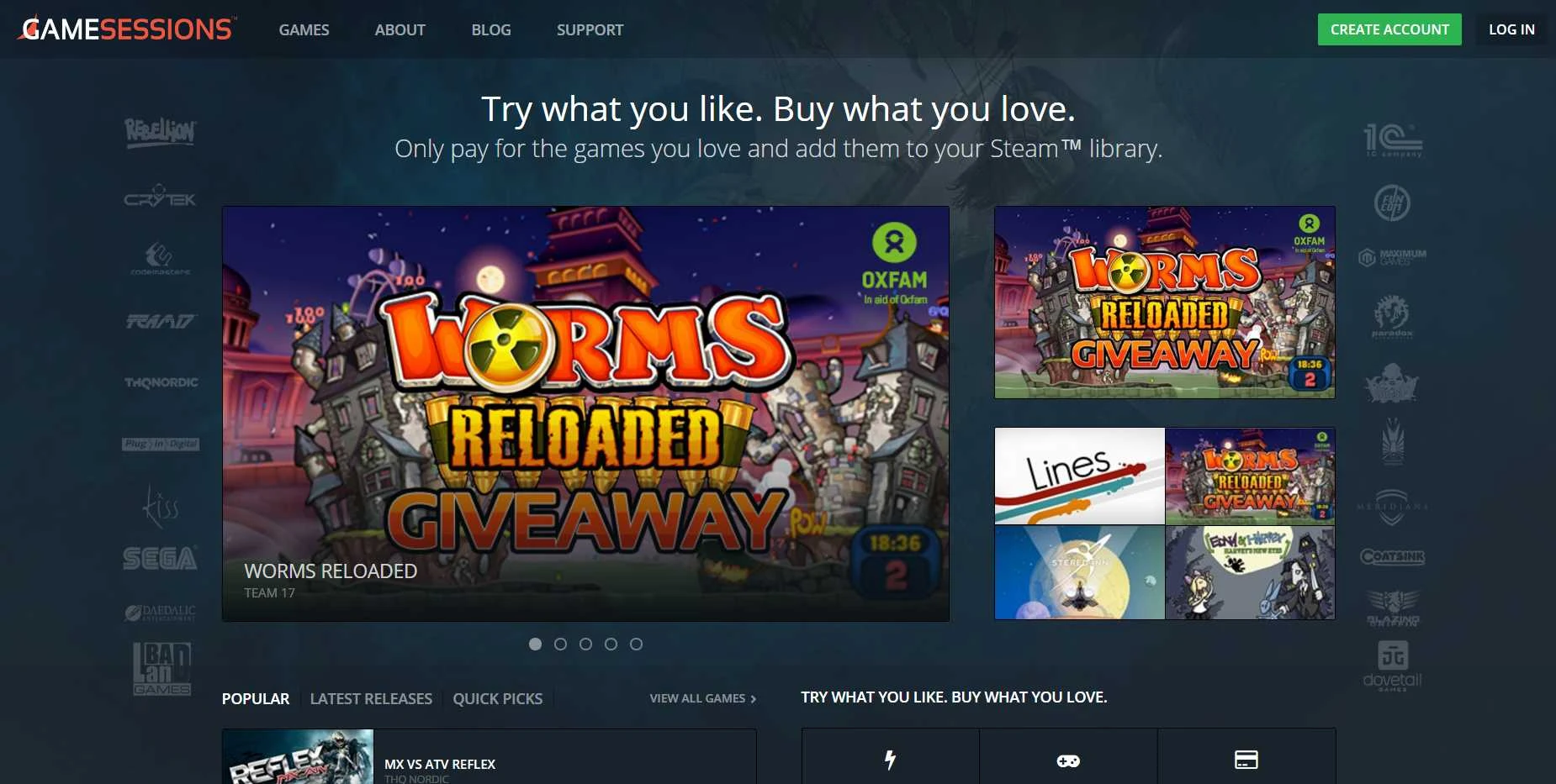 Сервис Gamesessions раздает бесплатно игру Worms Reloaded