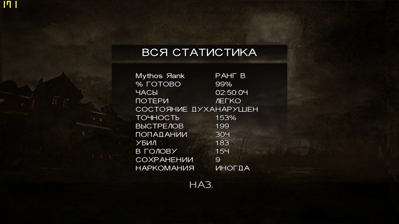 Call of Cthulhu: Dark Corners of the Earth: Сохранение/SaveGame (Уровень сложности "Грубый Детектив", 9 сохранений)