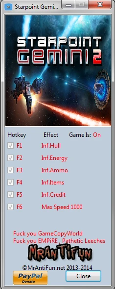 Starpoint Gemini 2: Трейнер/Trainer (+6) [1.0] {MrAntiFun}