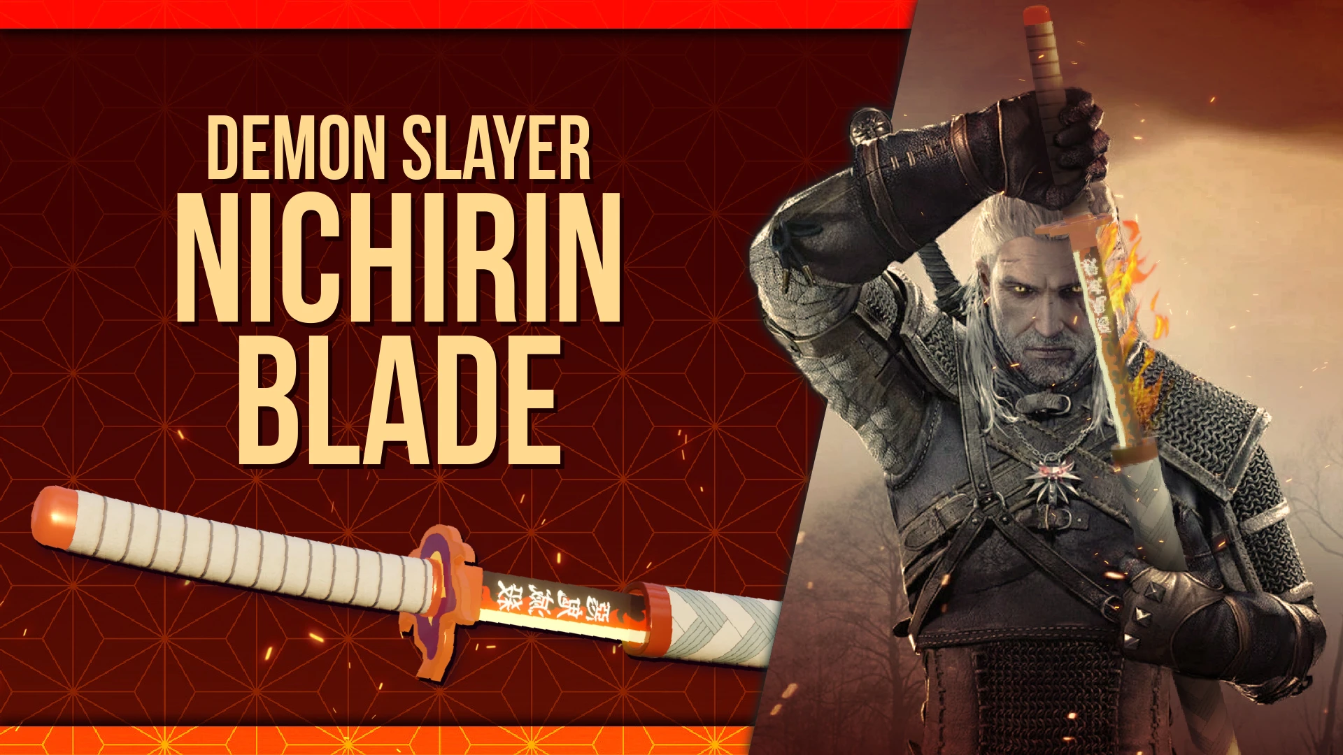 Witcher 3 "Новое оружие - Demon Slayer Rengoku's Nichirin Blade"