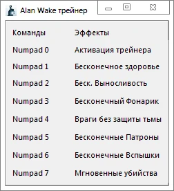 Alan Wake: Трейнер/Trainer (+7) [1.06.17.0154] {-Al-ex-}