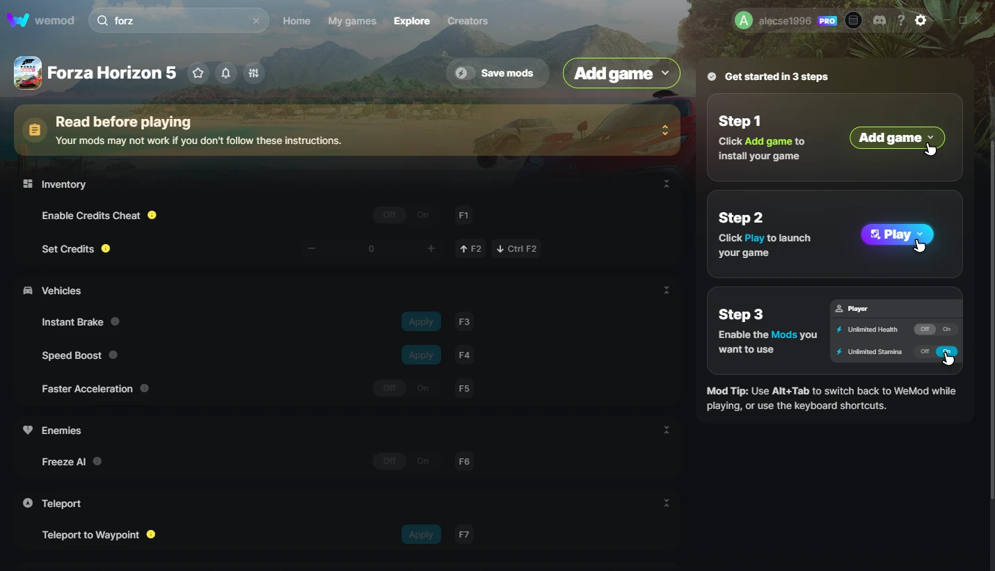 Forza Horizon 5 "Трейнер +7" [UPD: 14.10.2022] {MrAntiFun / WeMod}