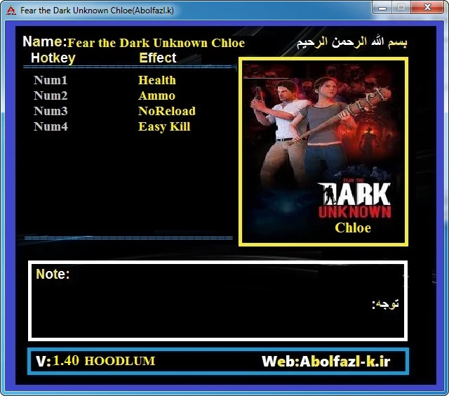 Fear the Dark Unknown Chloe: ТрейнерTrainer (+4) [1.40] {Abolfazl.k}