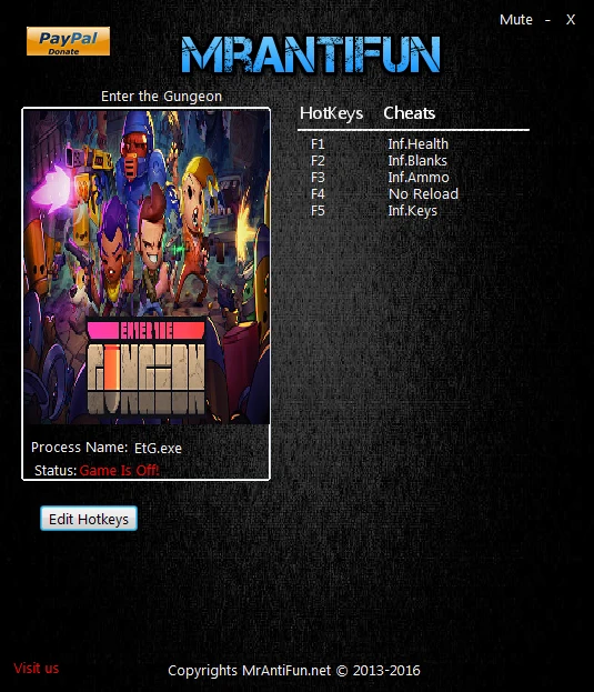 Enter the Gungeon: Трейнер/Trainer (+5) [1.00] {MrAntiFun}