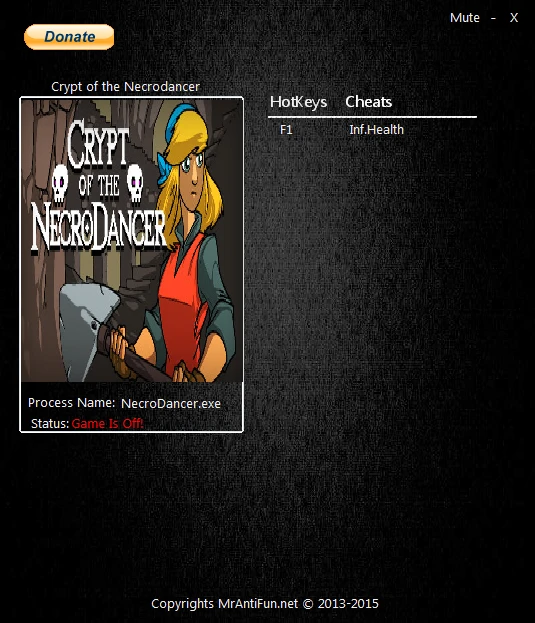 Crypt of the NecroDancer: Трейнер/Trainer (+1: Бессмертие / Immortality) [2.57] {MrAntiFun}