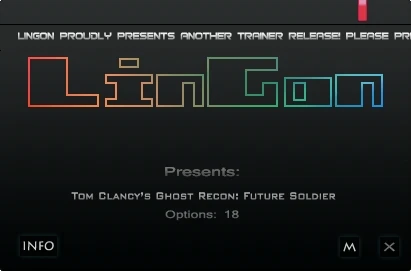 Tom Clancy's - Ghost Recon Future Soldier: Трейнер/Trainer (+18) [1.9: DX9/11] {LinGon}