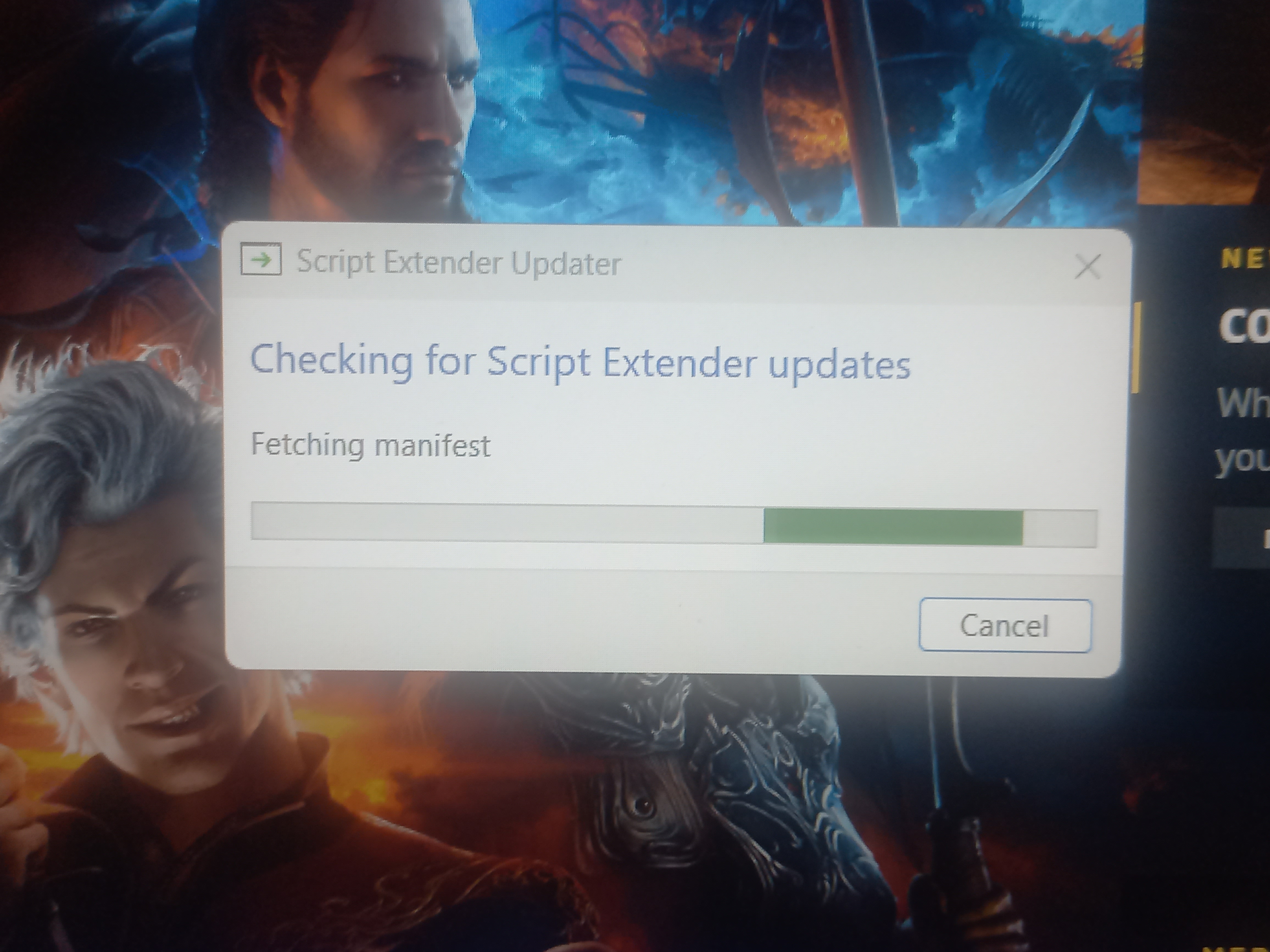 Бесконечная загрузка Checking for Script Extender updates