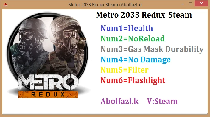 Metro 2033 Redux: Трейнер/Trainer (+6) [1.0.0.3] {Abolfazl.k}