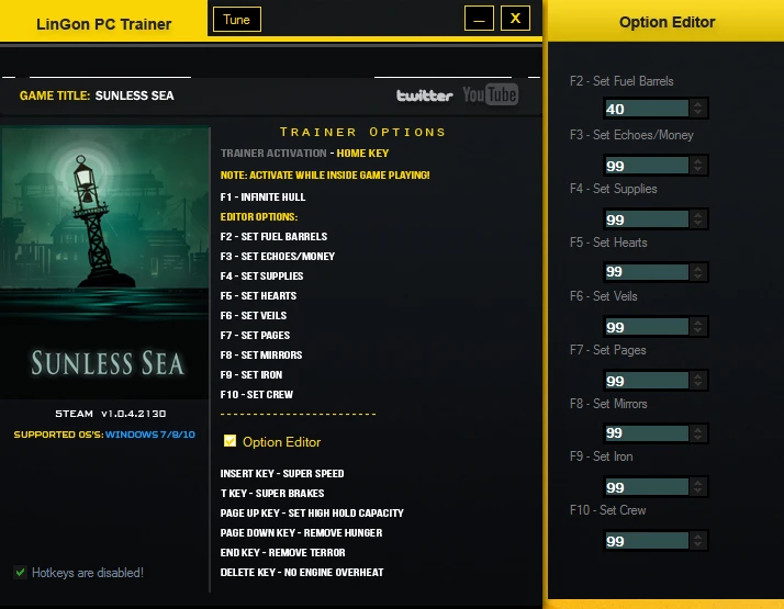 Sunless Sea: Трейнер/Trainer (+16) [1.0.4.2130] {LinGon}