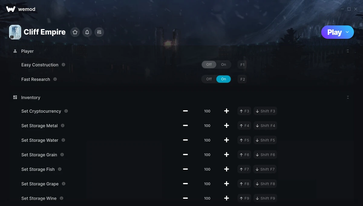 Cliff Empire "Трейнер +19" [UPD: 17.01.2025] {MrAntiFun / WeMod}