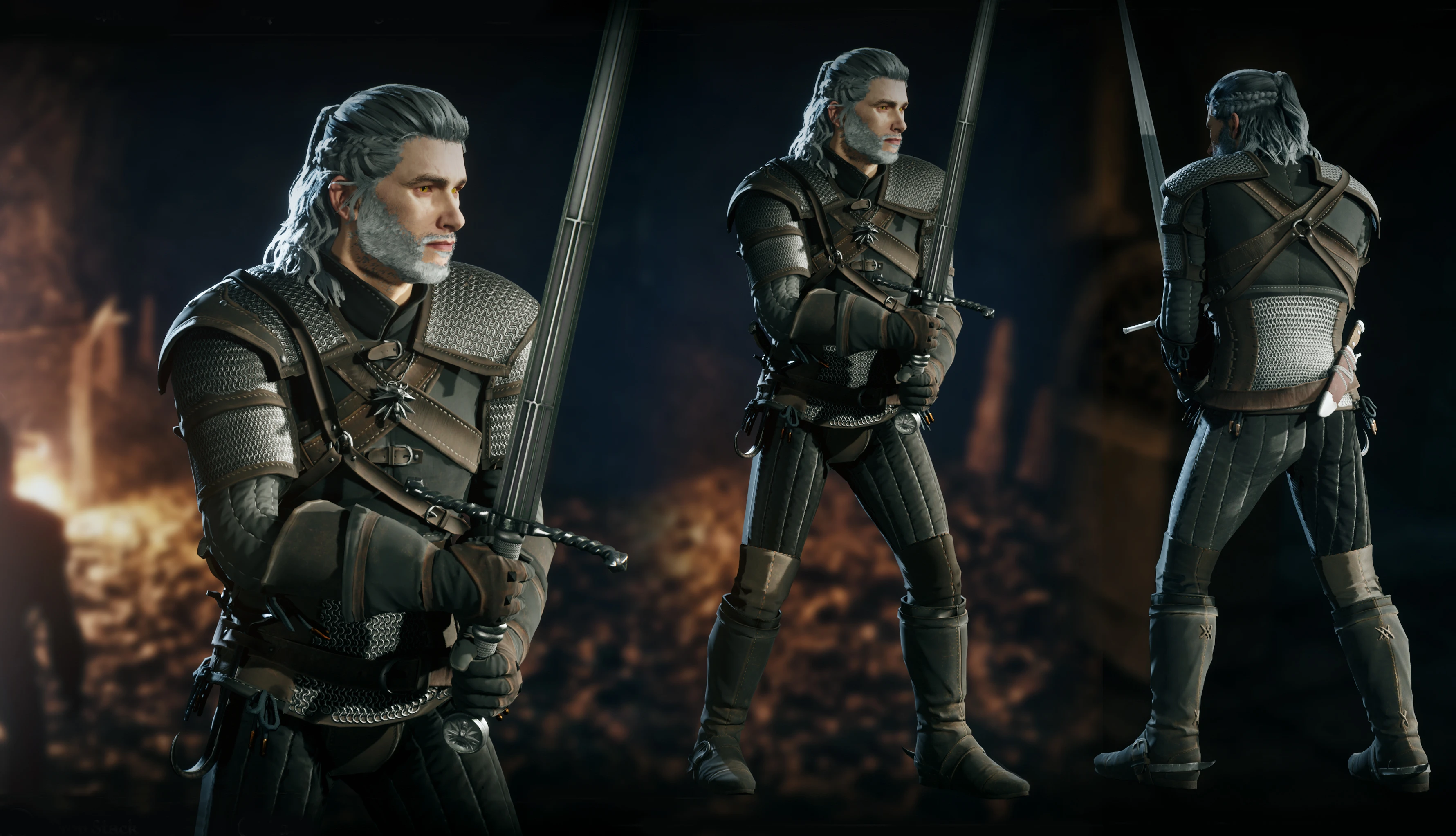Oblivion Remastered "Ведьмачье снаряжение - Доспехи и мечи"