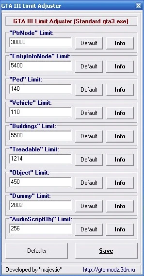 GTA 3 "Limit Adjuster v2.0"