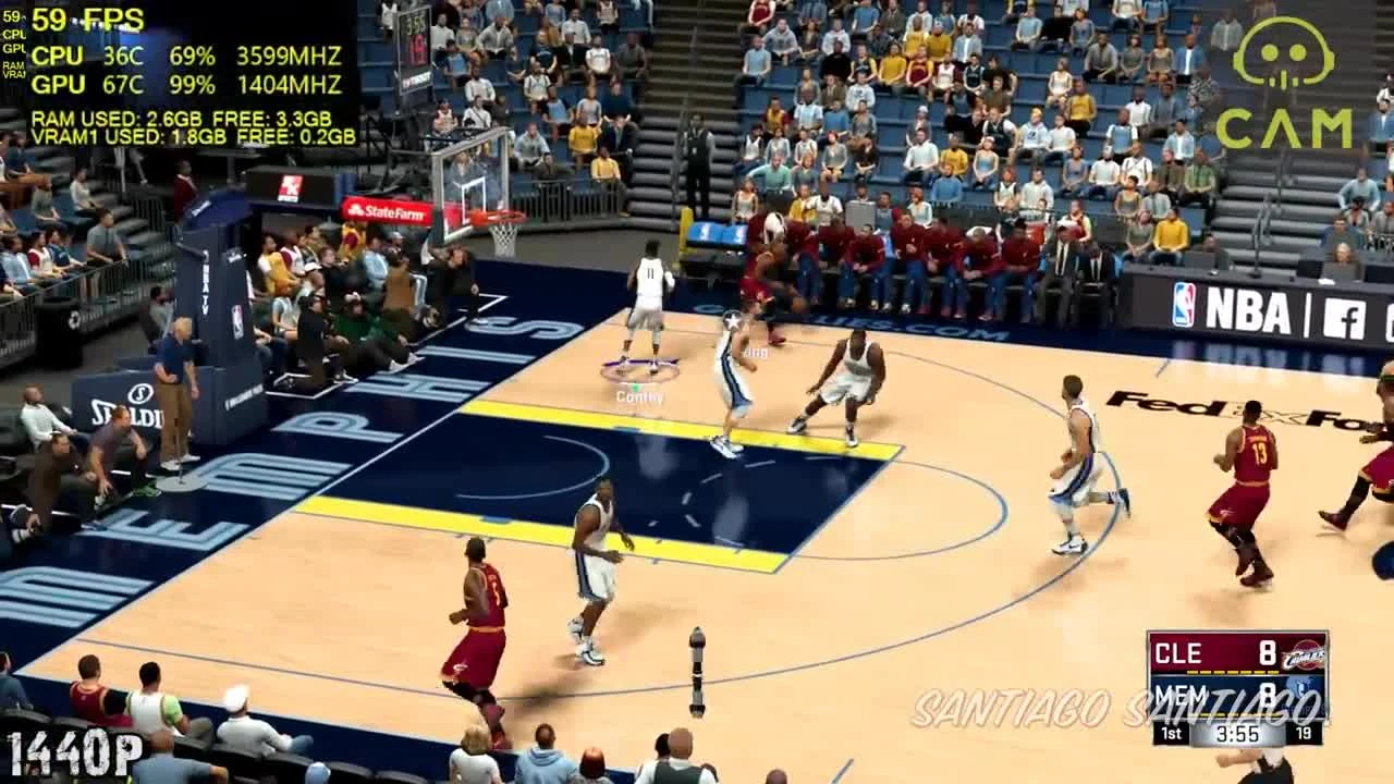 NBA 2K17 - GTX 950 - i3 (Simulated) - 1080p - 1440p