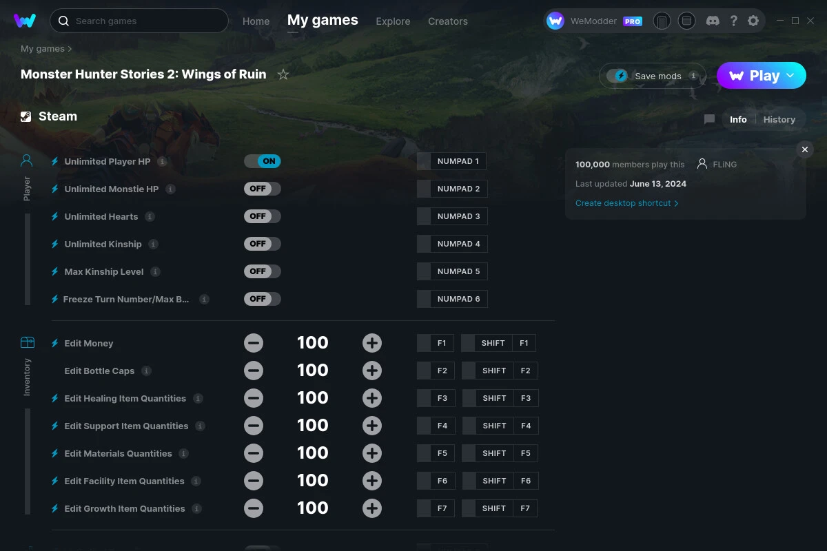 Monster Hunter Stories 2: Wings of Ruin "Трейнер +17" [UPD: 13.06.2024] {FLiNG / WeMod}