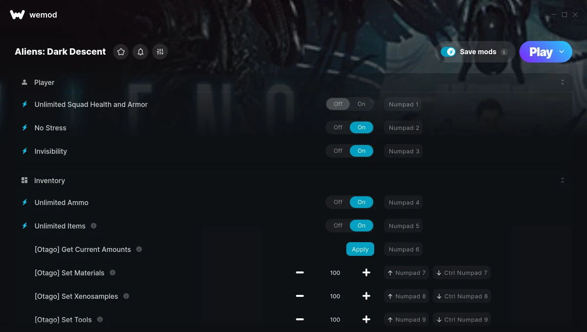 Aliens: Dark Descent "Трейнер +18" [UPD: 03.12.2024] {GreenHouse / WeMod}