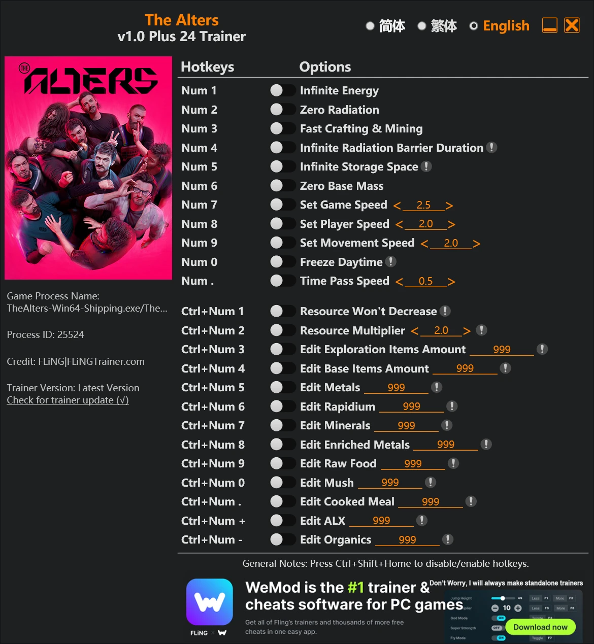 The Alters "Трейнер +24" [1.0] {FLiNG}