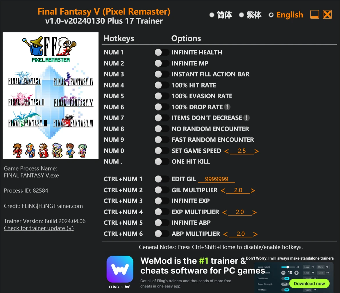 Final Fantasy 5 ~ Pixel Remaster "Трейнер +17" [1.0] {FLiNG}