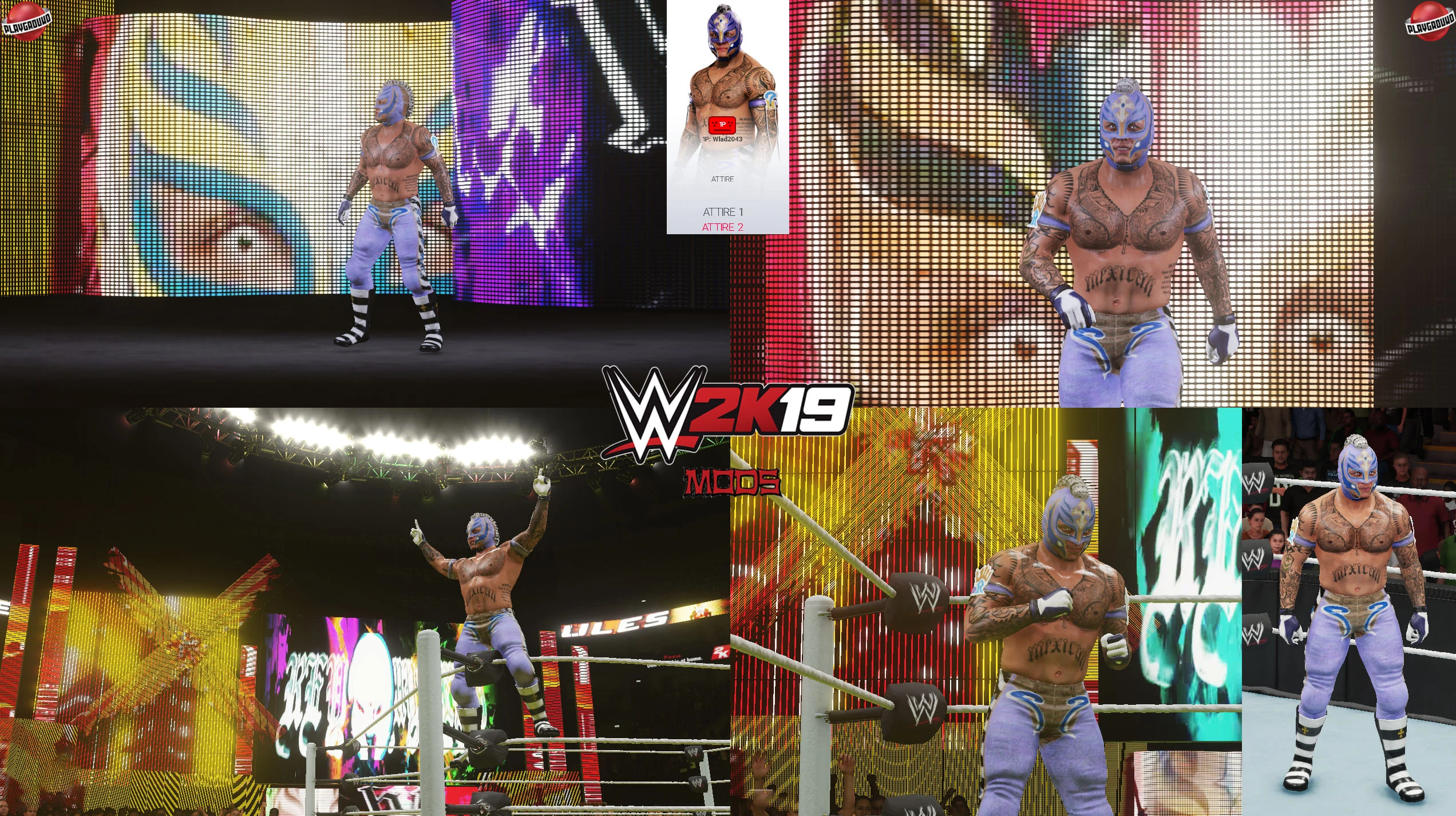 WWE 2K19 "Rey Mysterio 2K20 Порт Наряд Мод"